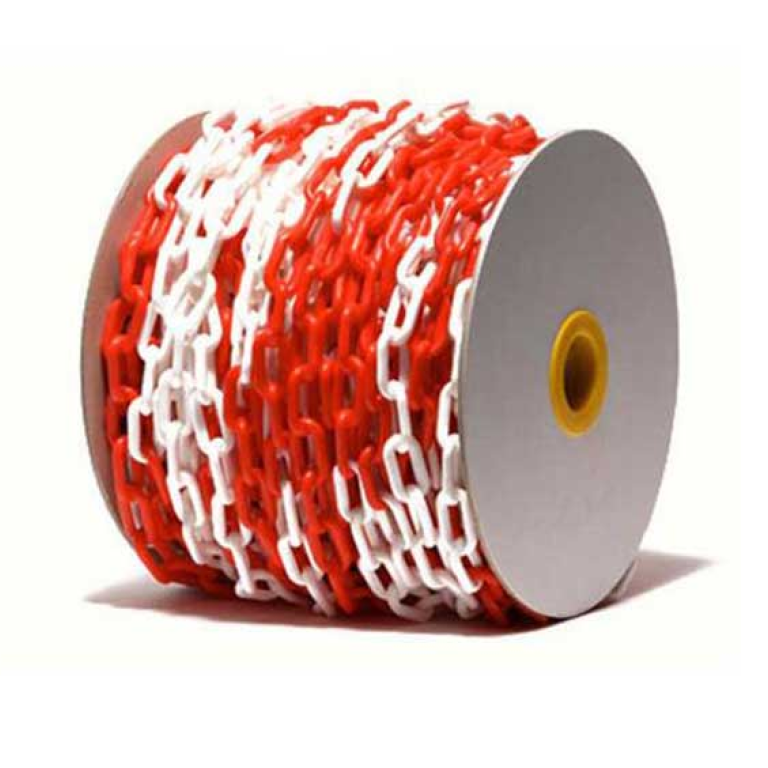 Durable Red and White 6mm Plastic Safety Barricade Chain 20m