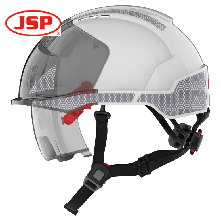 JSP EVO VISTAlens Dualswitch Vented Safety Helmet with Integrated Eyewear