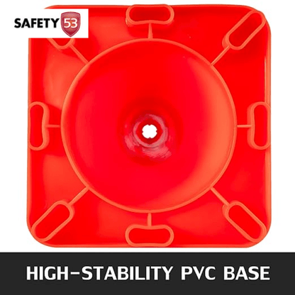 Reflective 18 Inch Safety Traffic Cone with Heavy Rubber Base