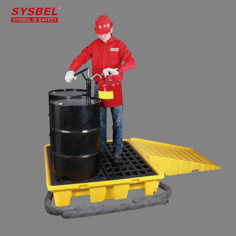 SYSBEL Heavy Duty 2 Drum Polyethylene Spill Containment Pallet