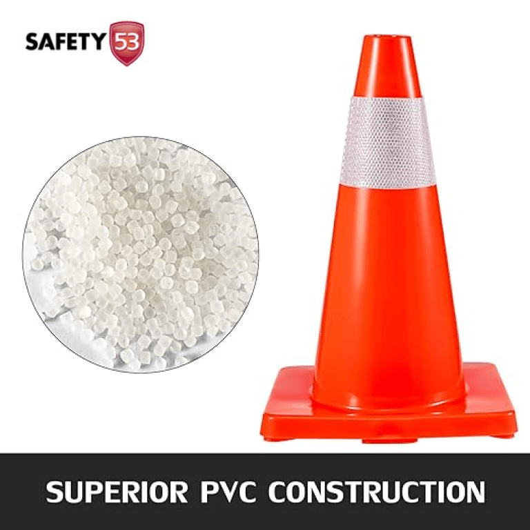 Reflective 18 Inch Safety Traffic Cone with Heavy Rubber Base