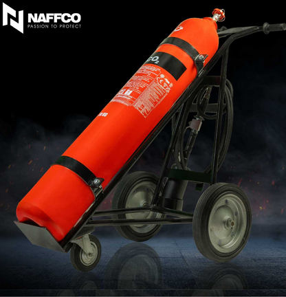 Heavy Duty CO2 Wheeled Fire Extinguisher Trolley for Industrial Safety