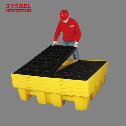 SYSBEL Heavy Duty 2 Drum Polyethylene Spill Containment Pallet