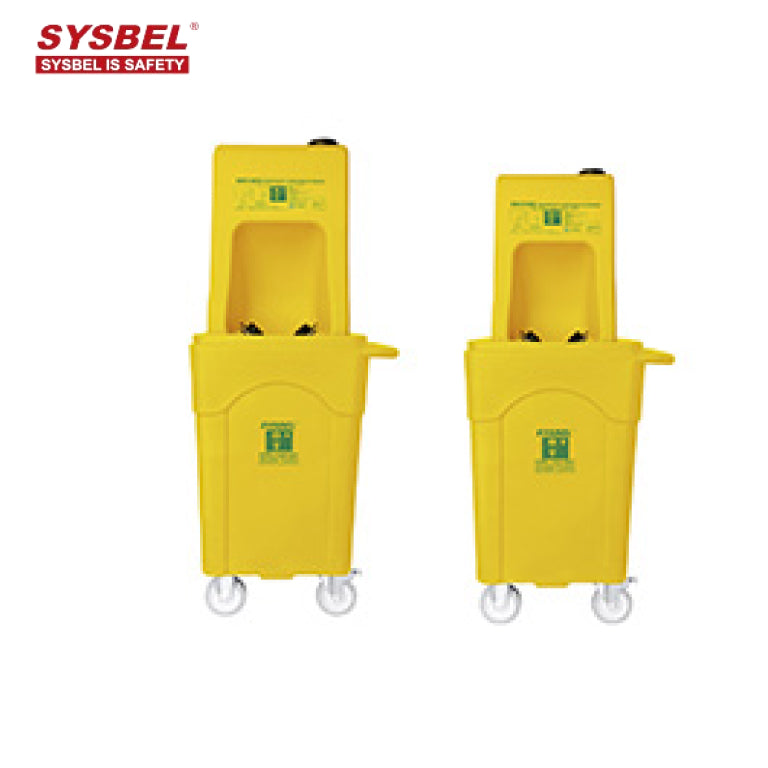 SYSBEL 60L Portable Eyewash Station and Mobile Waste Cart System