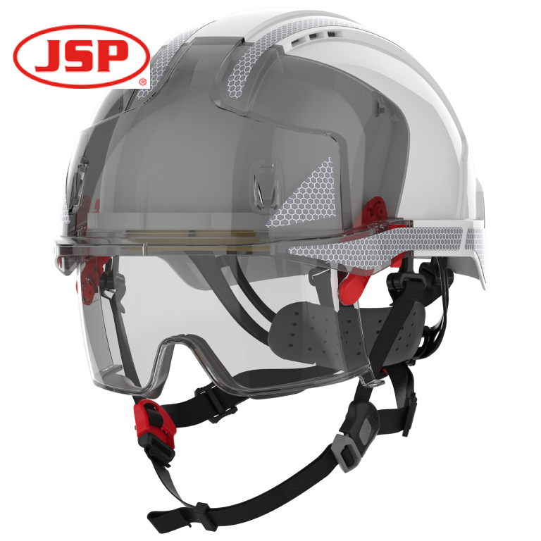 JSP EVO VISTAlens Dualswitch Vented Safety Helmet with Integrated Eyewear