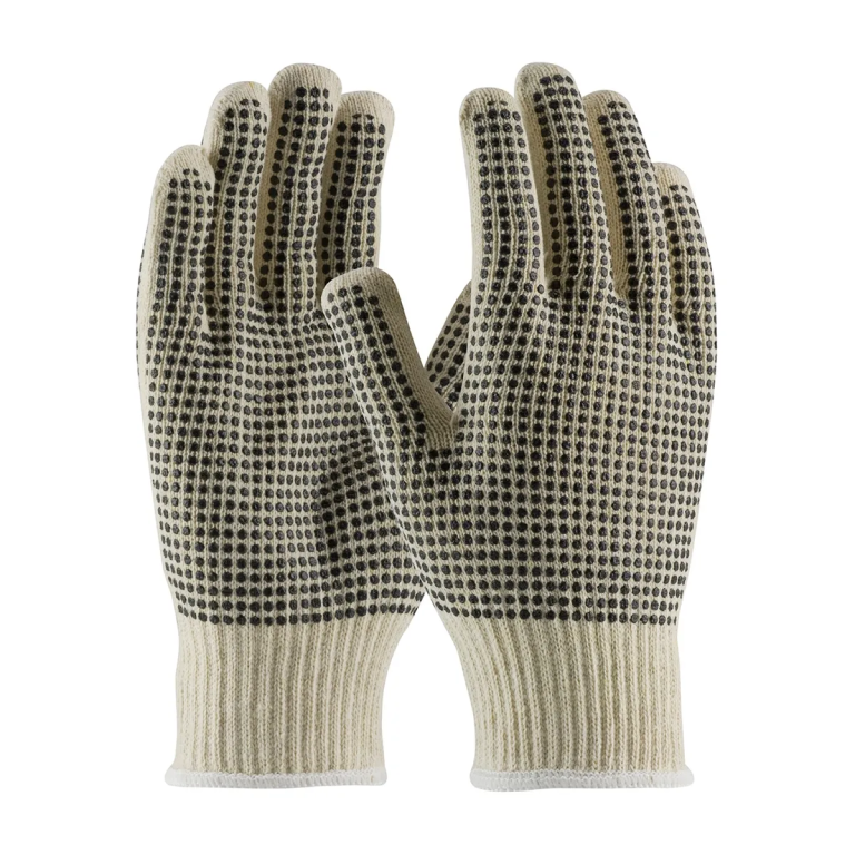 Double Side PVC Dotted Cotton Knit Safety Work Gloves