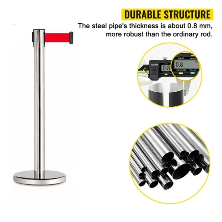 Stainless Steel Retractable Belt Barrier for Crowd Control Management