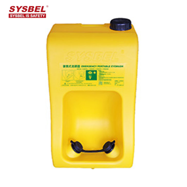 SYSBEL 30L Portable Gravity Fed Emergency Eyewash Station Safety Yellow