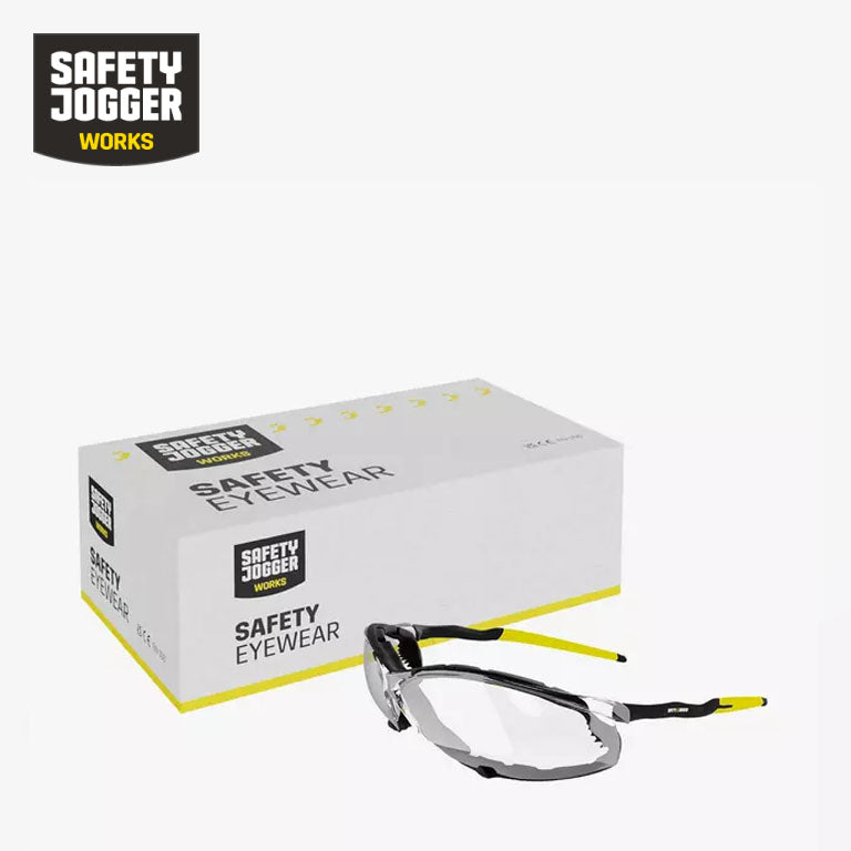 Tsavo Rugged Black Safety Glasses with Clear Anti-Fog Lenses