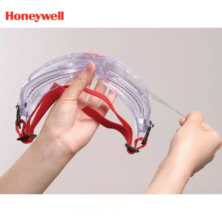 Honeywell V-Maxx Anti-Fog Clear Safety Goggles with Orange Strap